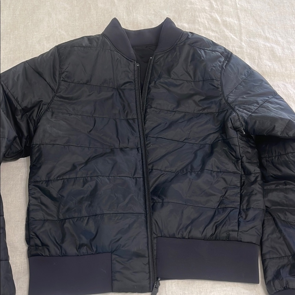 Lululemon Black Bomber Jacket Quilted Style
